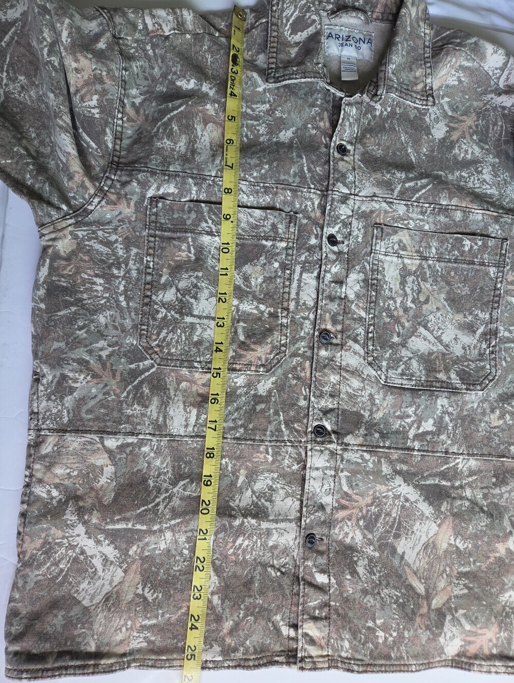 Arizona Jean Company Lightweight Camo Shirt Jacket in Brown and Cream - Picture 7 of 8